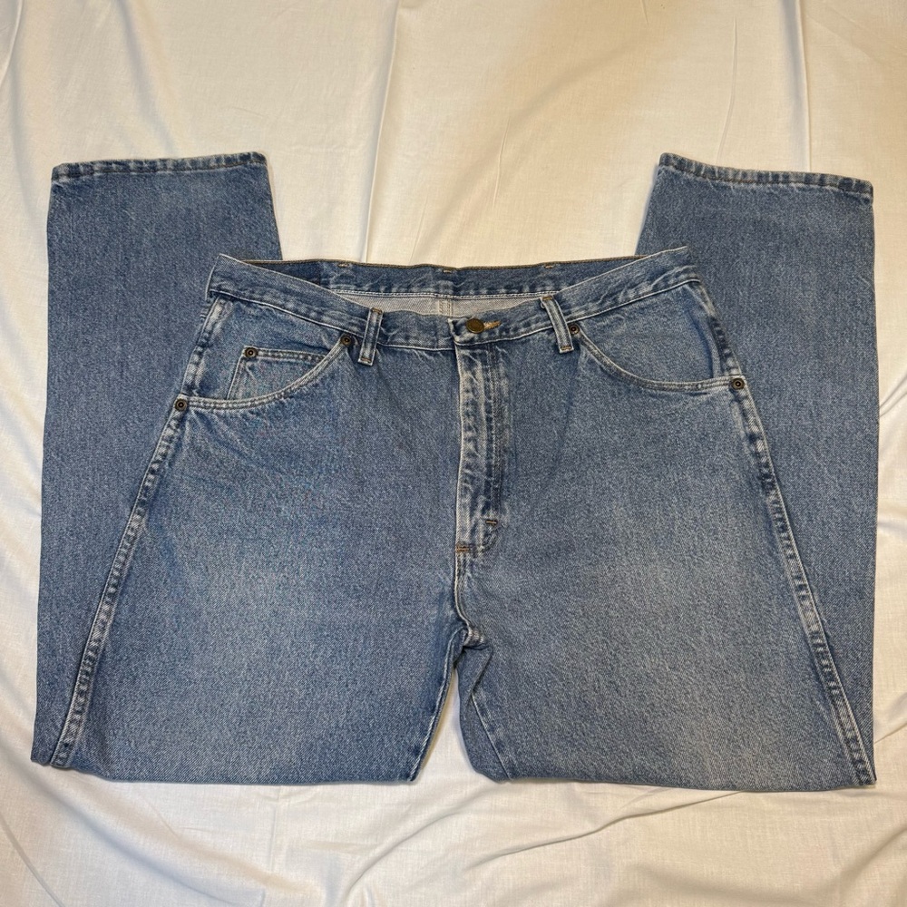 Wrangler‎ Authentic Jeans Men's 36x29 Blue Straight Leg Denim